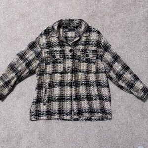 Zara - M - Neutral Multicolored Tweed Shacket